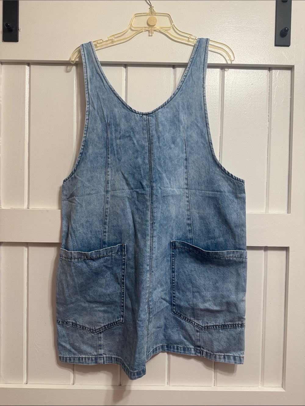 Bluivy Light Wash Denim Overall Dress